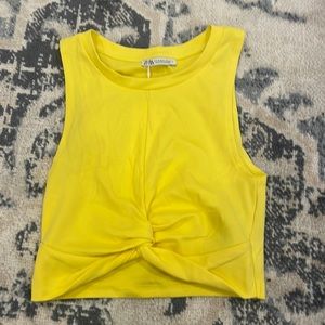 zara yellow tank, size s, never worn, brand new